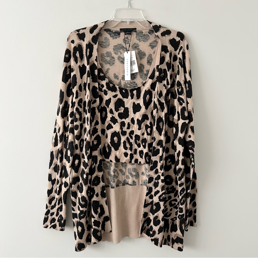 Sanctuary Essential Cardi and Knitwear Cami Set in Classy Cat
